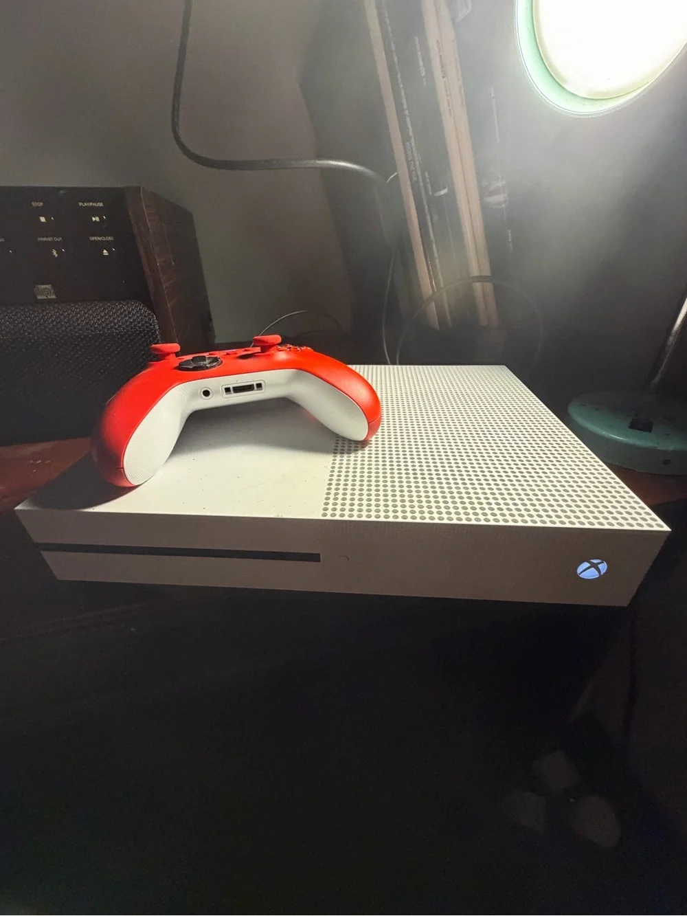Microsoft Xbox One S White Console 500GB with Red/White Wireless Controller